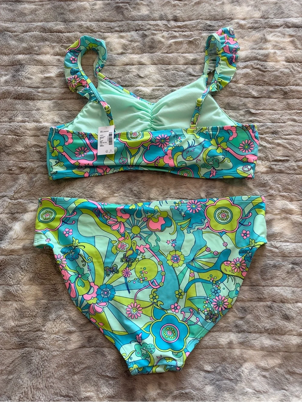 Sugar & Jade Two-Piece Floral Swim Set - Turquoise & Pink Swimsuit